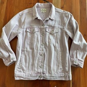 Madewell Light Pink Oversized Trucker Jean Jacket